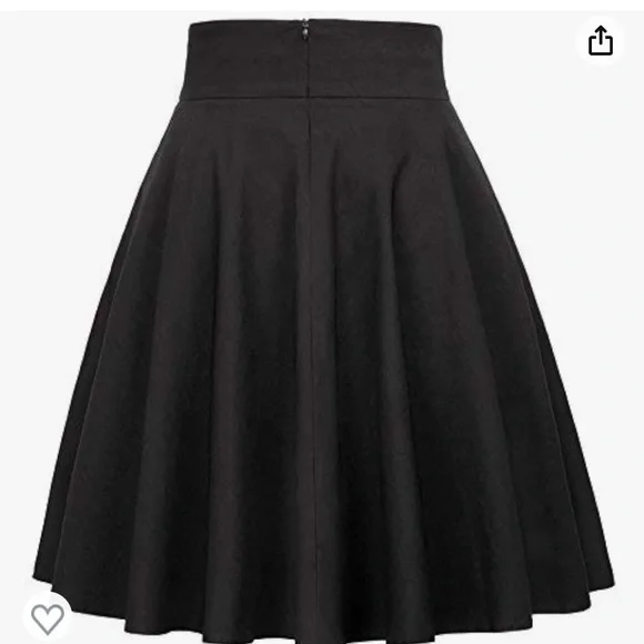 NWT Bella Poque size M black high waisted flared retro midi skirt with pockets - Picture 3 of 11
